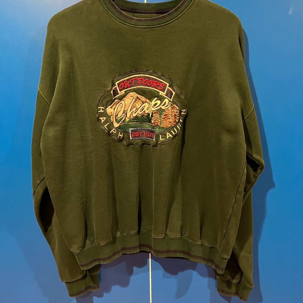 Chaps Ralph Lauren Green Outdoor Sweater
